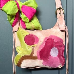Coach Vintage Suede Peace for Poppies  Crossbody SaddleBag Daisy